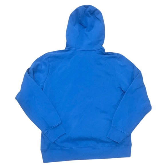 LLBean Blue Hoodie Sweatshirt Since 1912 Pullover Hooded Fleece Lined M G - Picture 2 of 5
